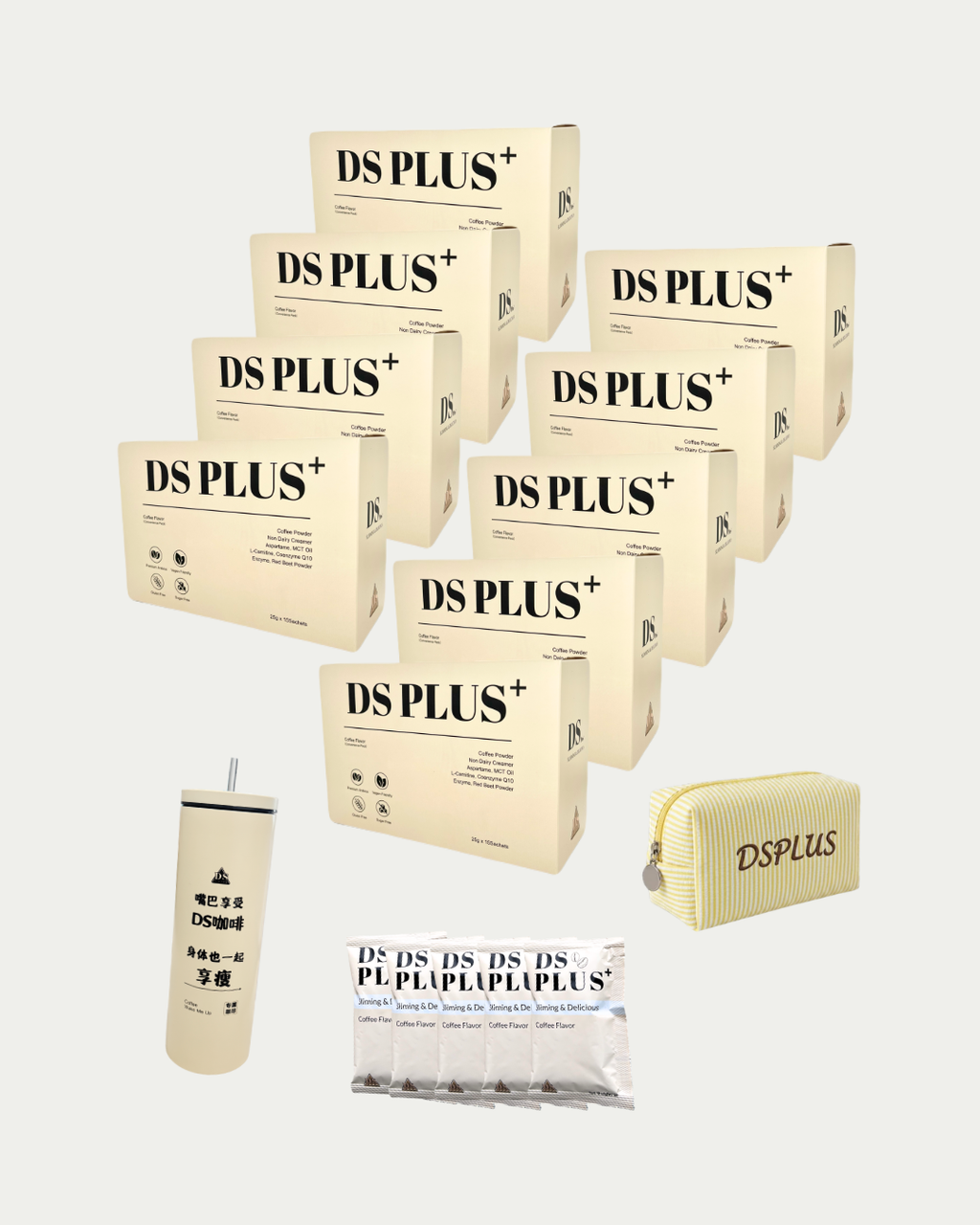 [Limited-time add-on] DSplus+Coffee Set D - (8 boxes + 3 packs + thermos)