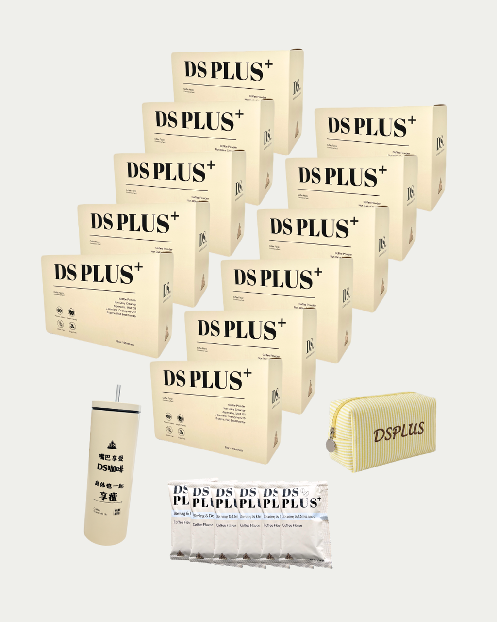【VIP优惠】DSplus+Coffee 配套BB -（11盒+6包+升级保温杯+化妆包）